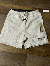 Essentials Fear of God Men's Gray Fleece Sweat Shorts Drawstring Logo