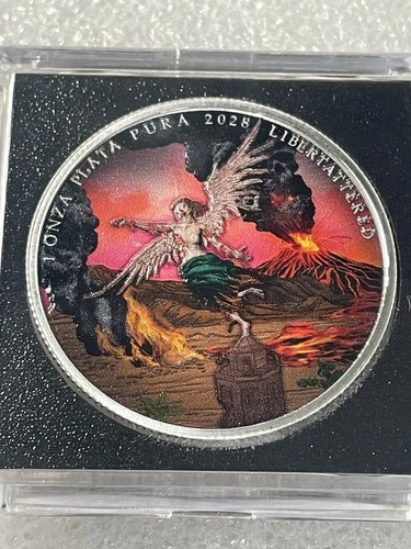 Libertattered Zombucks Colorized 1 Troy Ounce .999 Fine Silver- Only 1200 Minted