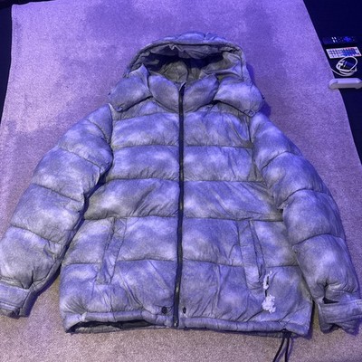 Vintage Members Only Jacket Men XL GRAY Puffer Hoodie Fullzip Warm Top.