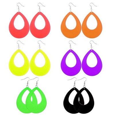 1Pair Plastic Lightweight Vintage Color Earrings Fashion Aesthetic Neons Earring