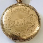 Antique Waltham  1892 Pocket Watch size 16s hunting Dog ￼ Runs Gold Filled