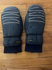 Vintage Hotfingers Blue Leather Mittens Ski Winter Puffer Women  s Size Large