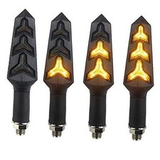 4PCS Motorcycle Indicators Flowing Turn Signal Lights Type A - Yellow