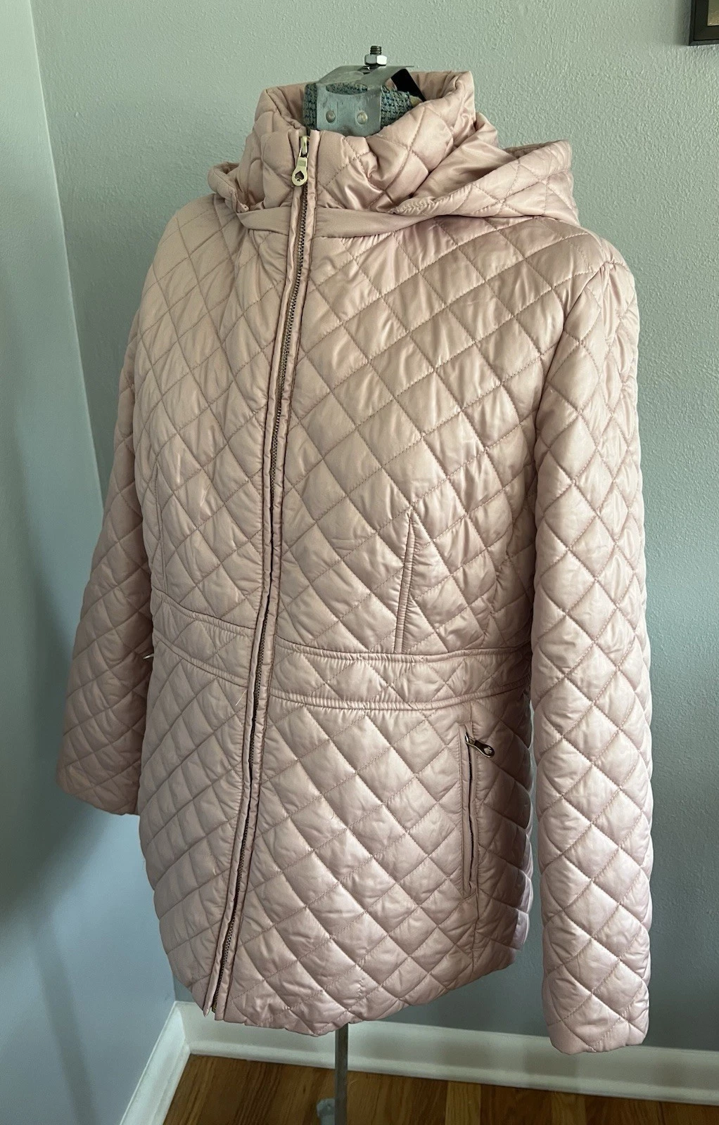 Kate Spade Puffer Coat Rosa Donna Taglia XL Foderato Cerniere