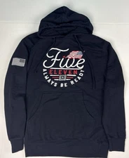 5.11 Tactical Adult Medium Hoodie Sweatshirt Always Be Ready USA Flag Navy Blue