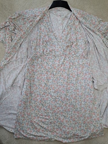 Labor Gown+Robe Nursing Postpartum Sleep Hospital Set Motherhood S/M - Picture 4 of 9