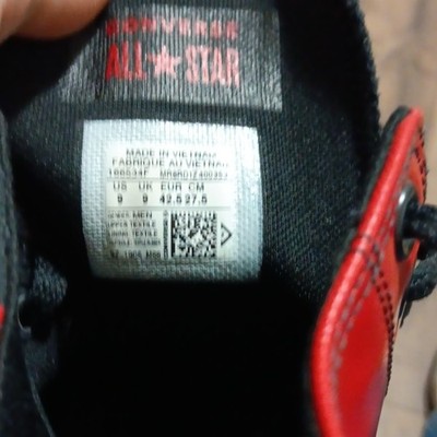Converse Chuck Taylor All Star High Top Sneakers Black/Red Seek Peace