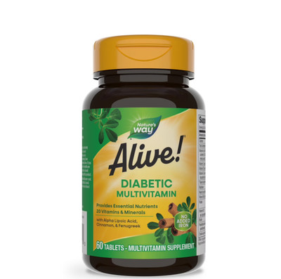 Nature S Way Alive! Diabetic Multivitamin, Alpha Lipoic Acid, High Potency B-Vit