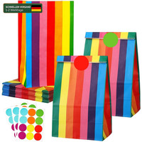 GeschenktüTen Kindergeburtstag 30 StüCk Bunte PapiertüTen 24X13X8Cm Mit Stickern