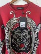 Avenue George V Paris Sweatshirt Red Lion Rhinestone Men  s GV-2339 Large