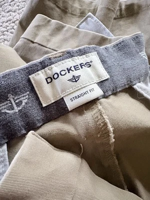 DockERS Men's Beige Straight Fit Pants Size 40x30 - Image 1 of 2