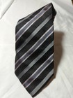 Hugo Boss Tie Black & Silver Striped Silk Tie Italy