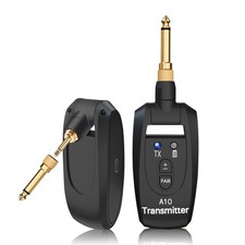 Wireless Guitar Transmitter Receiver 2.4GHz Rechargeable, 1/4" and 1/8" Plugs...