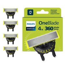 4x Philips OneBlade Replacement Razor 360 Blade Heads, QP440/50