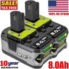 PACK 8.0Ah 18V Lithium-Ion For RYOBI P108 P107 One Plus High Capacity Battery US
