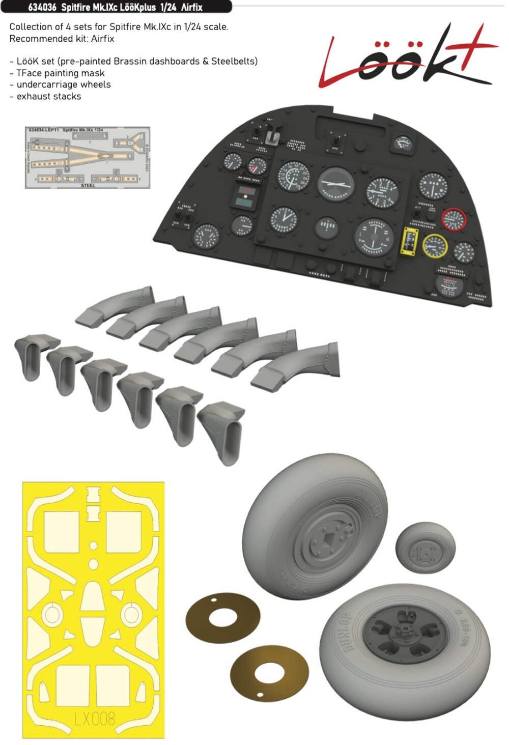 Eduard Brassin 634036 1:24 Spitfire Mk.IXc LooKplus to be used with ...