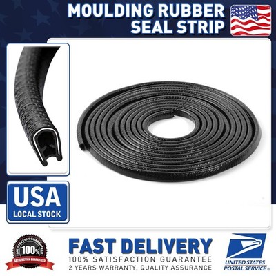 Black Fit Car Door Anti-Scratch Strip Edge Protector for Sheet Metal Length 20Ft