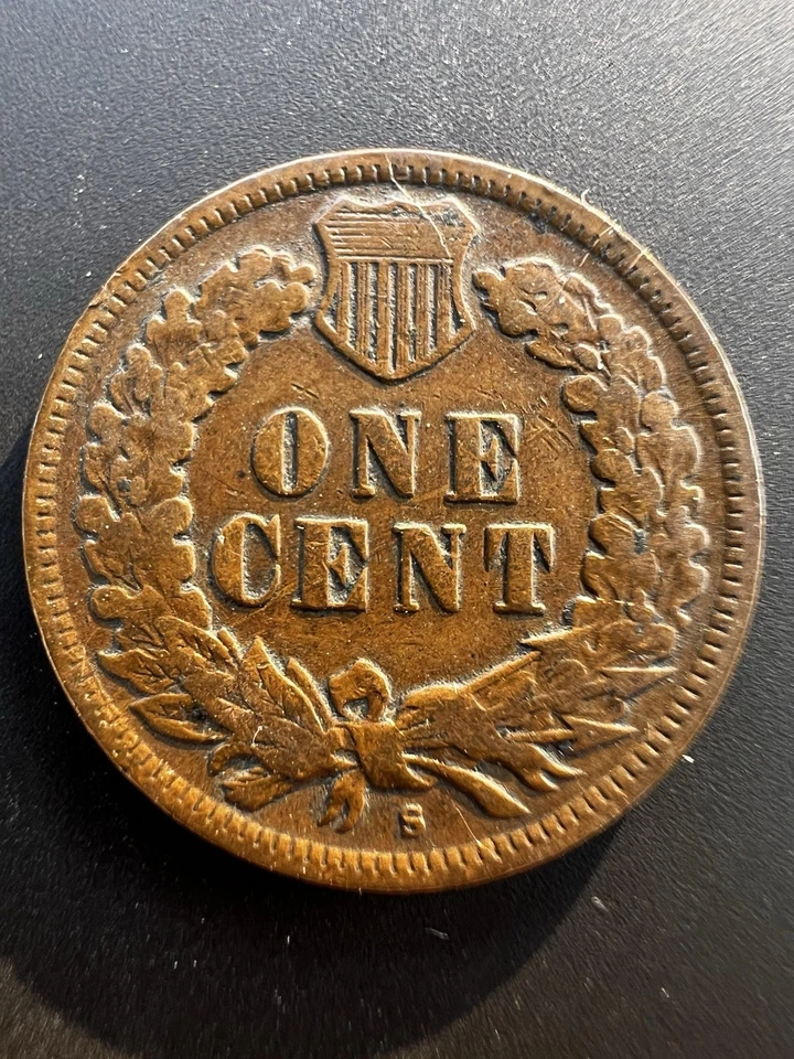 1908-S 30 VF Indian Head Cent BN Key Date Low Mintage 1C Copper Penny Coin - Image 2 of 2