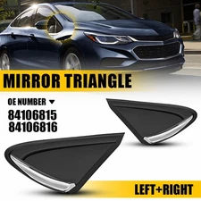 Mirror Corner Triangle Molding Fender Trim Left+Right For 16-19 Chevrolet Cruze