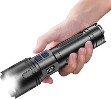 Rechargeable LED Flashlight High Lumens 10000 Super Bright Long Range 5000 FT