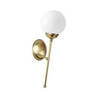 Badlampe Wandleuchte E14 In Bronze Hell GläNzend Weiß Glas Messing Massiv Nina
