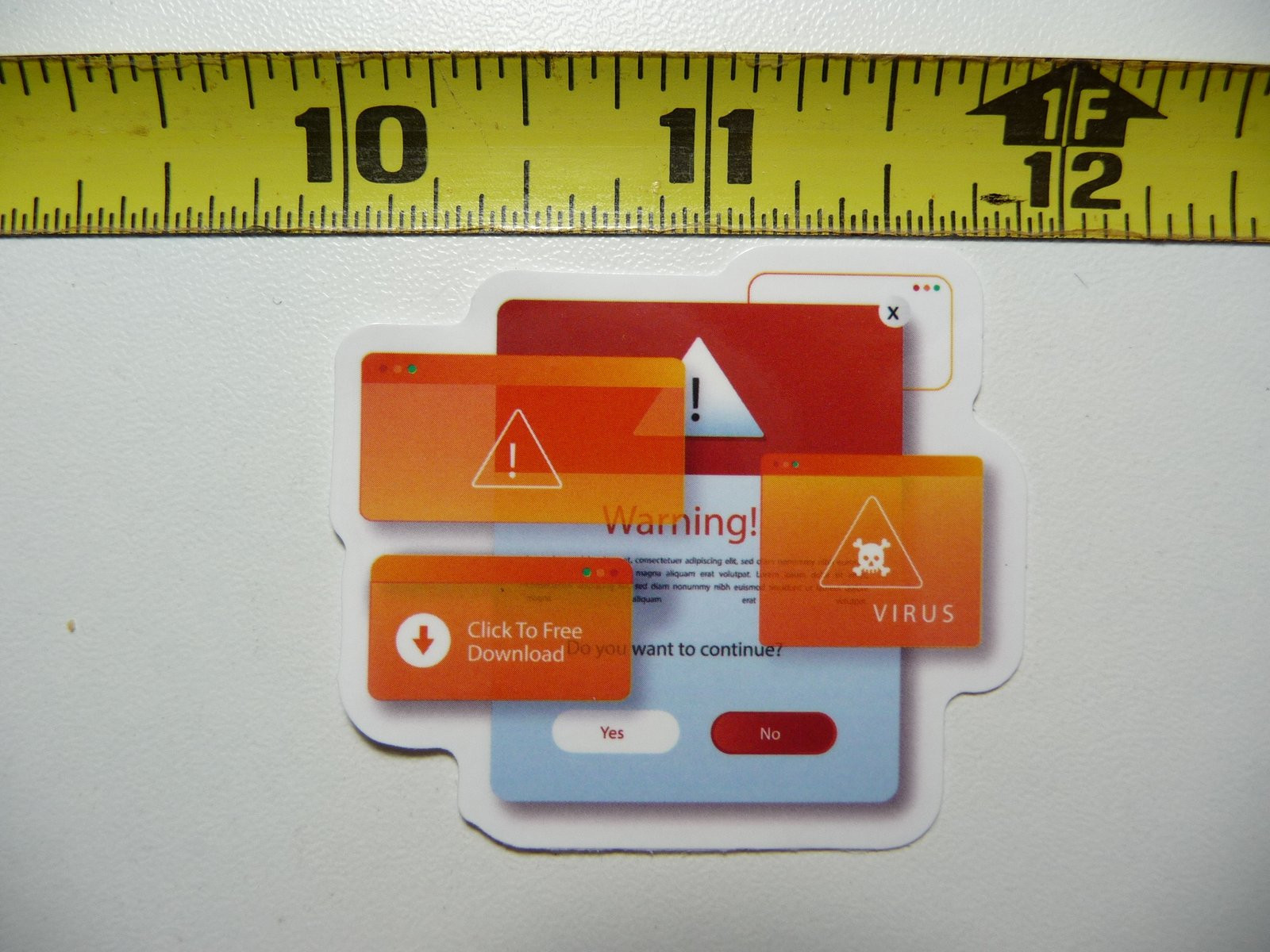 Funny Computer Warning Joke Sticker Decal for Gag Gifts and Pranks