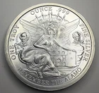 1 oz Texas Silver Round Remember the Alamo! Eagle with Lone Star E38