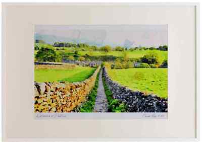yorkshire dales walls A2 Aquarell limitierte Auflage Bild gerahmt