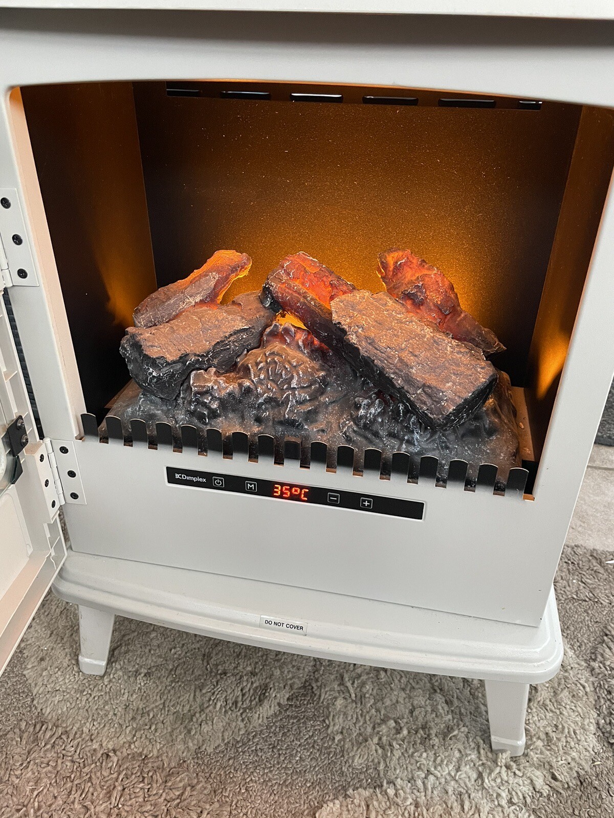 Dimplex Opti Myst Electric Fire Heater Evandale 2.0kW EVN20PB Pebble