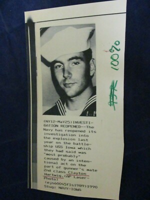 1990 Havy Clayton Hartwig of USS Iowa explosion update Vintage Wire ...