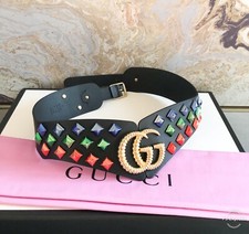 Gucci Double GG Multicolor Crystal Studded Large Belt