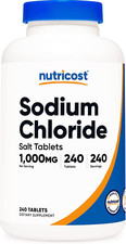 Sodium Chloride 1000Mg, 240 Tablets - Salt Tablets, Non-Gmo, Gluten Free