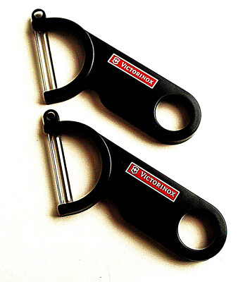 VICTORINOX Swiss Peeler All-Purpose Peeler with Bud Remove Black 2 Pcs