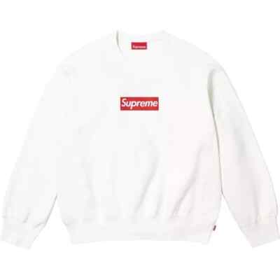 Supreme Washed Box Logo Crewneck Sweatshirt sz XL White SS25 In