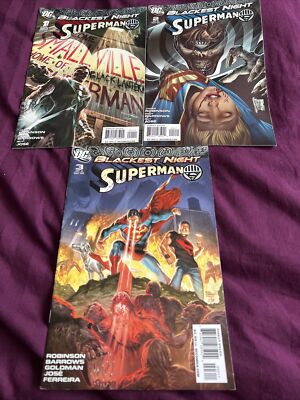 DC Blackest Night SUPERMAN #1 - #3 Complete Set 2009 James Robinson