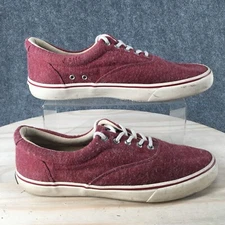Sperry Shoes Mens 10 M CVO Sneakers Lace Up Flats STS14497 Red Fabric Casual