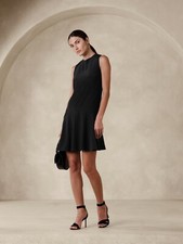 Banana Republic Penelope Crepe Mini Dress L Large | Black #817302 NEW