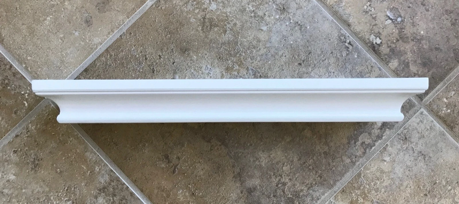 15.75" x 4" x 1.75" White Painted Crown Molding Wood/Composite Wall Shelf