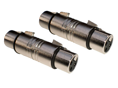 2er Set deetech Adapter XLR female auf XLR female Sexchanger XLR female, 3-polig