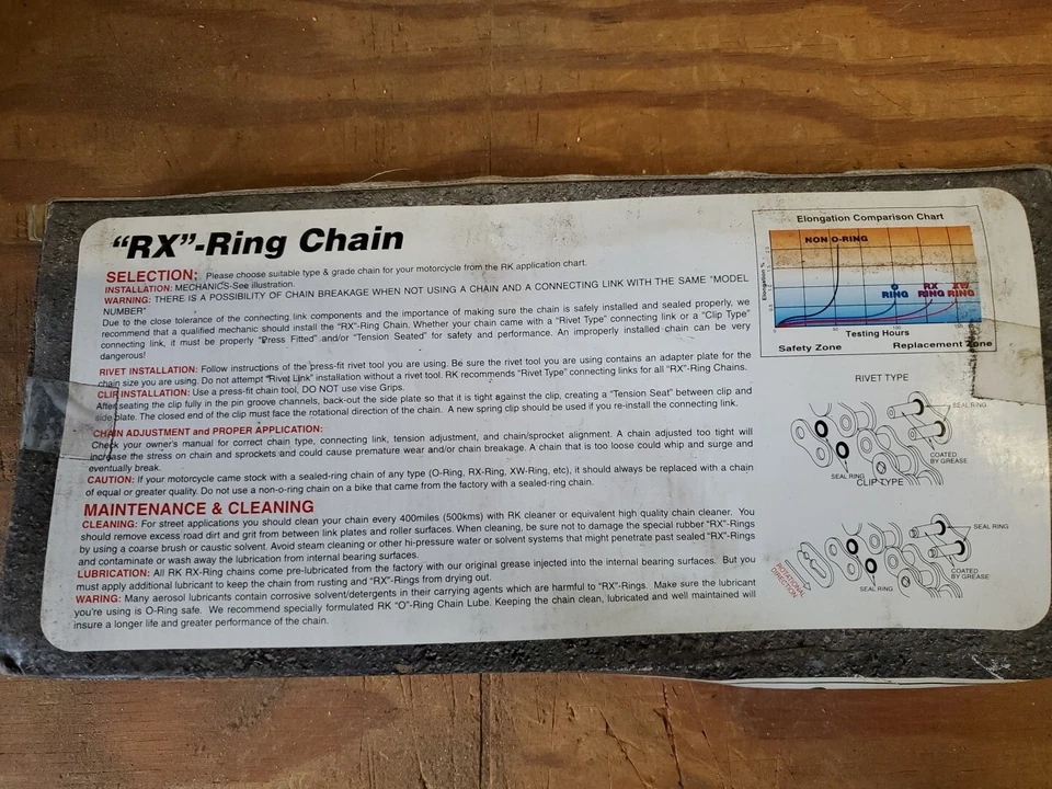 Cadena HONDA CB350 CB350F CB360 CB400T CB400F CM400 CB500 CB750 RX-RING RACING Foto 3 de 4