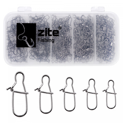 150 Stück Snaps Einhänger Karabiner Wirbel Angeln Spinnfischen Box Zite Fishing