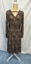ANN TAYLOR LOFT Formal Casual LongSleeve Brown Black Dress Sz 6 Gr8 Condition