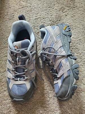Merrell Moab 2 Vent J06014 Hiking Shoes, Women's Size 7 Gray/Blue Smoke lkn euc