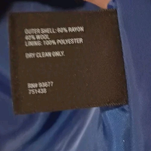 Blazer azul vintage East 5th para mujer talla L forrado hombreras 2 bolsillos laterales Foto 4 de 4