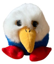 Rare VTG 1998 Puffkins Collection PATRIOT Eagle 5" Plush Red/White/Blu NEW W/Tag