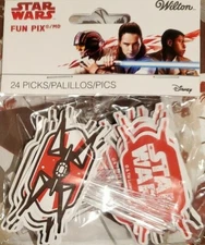 Wilton Disney Star Wars Fun Pix - Cupcake Toppers - 24 ct - NEW