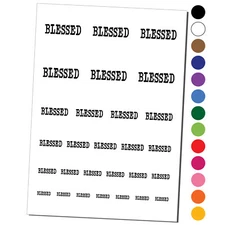 Blessed Text Temporary Tattoo Water Resistant Set