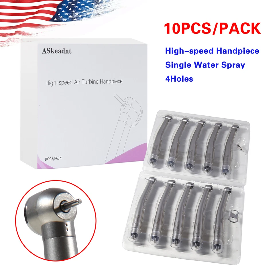 10 PCS Dental High Speed Handpiece Push Button Turbine 4 Hole NSK Pana Max Style - Image 4 of 4