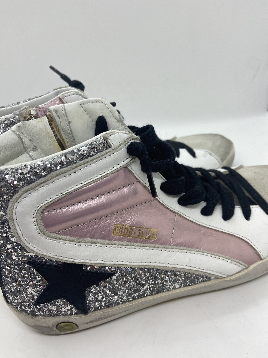 Authentic Golden Goose Slide Sneakers in Glitter and Pinks Size 34