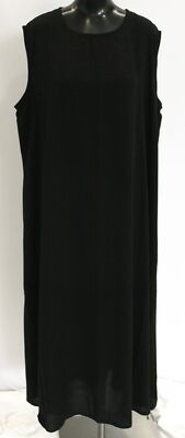 TAC London Women's Basic Solid Sleeveless Slip Dress AN3 Black Size 54